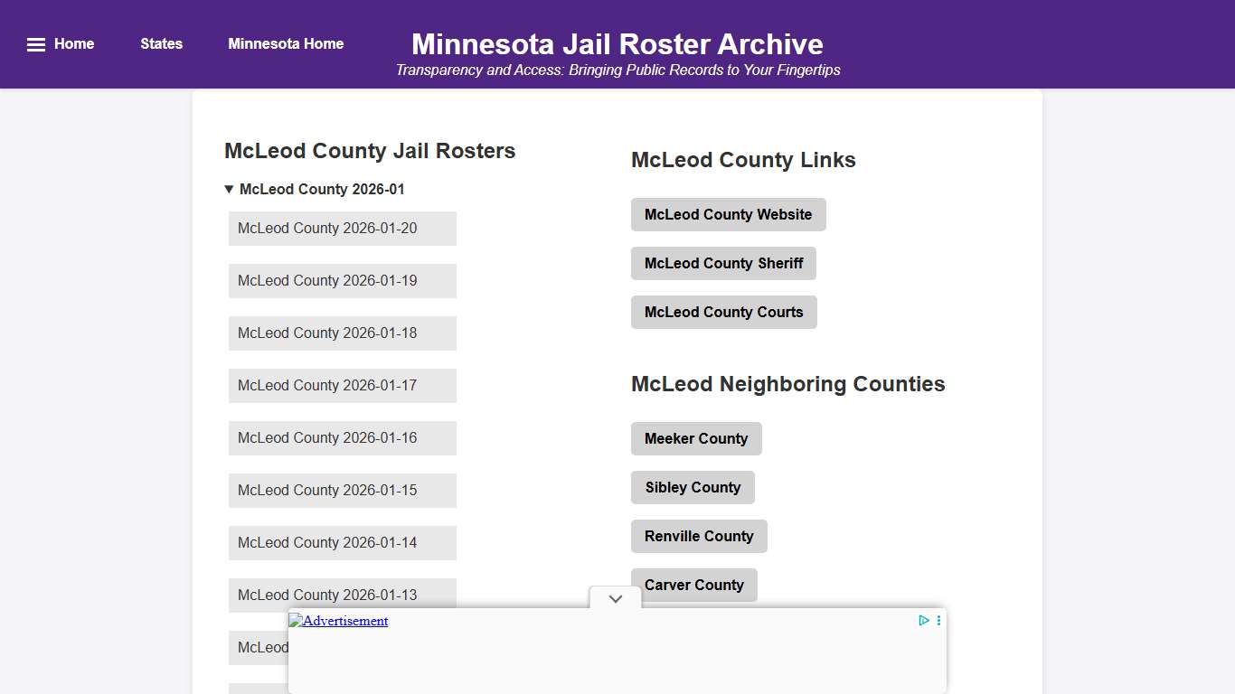 McLeod County - Minnesota Jail Rosters